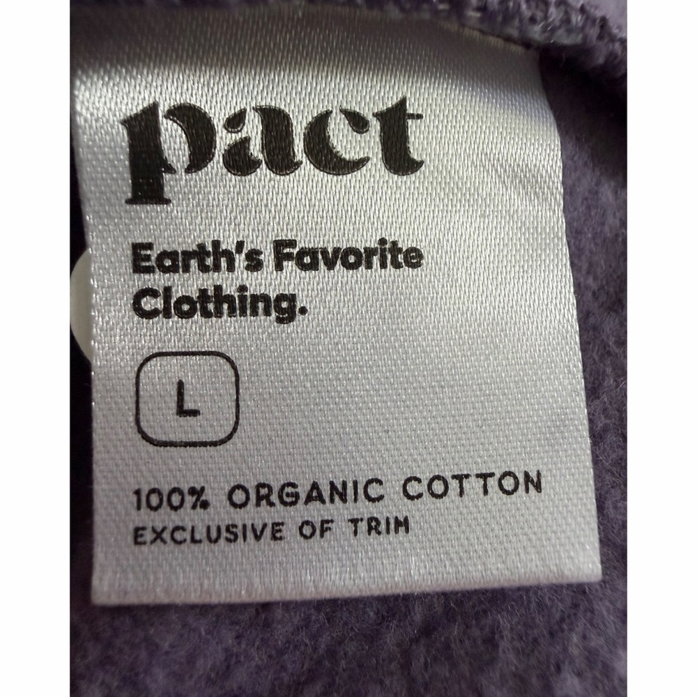 Pact Moonlight Graphic Crewneck Sweatshirt Purple 100% Organic Cotton Size Large - Picture 3 of 4